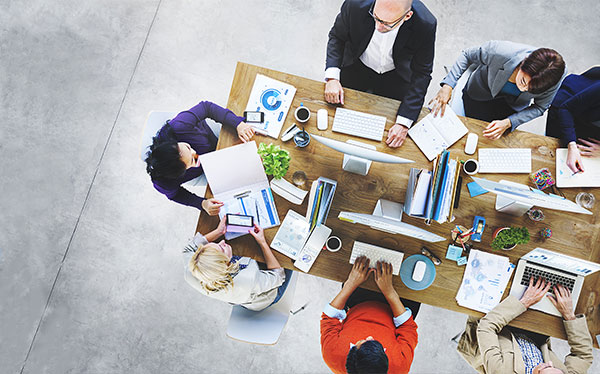 Group of Business Talking in a Meeting
